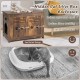 Brown flip-top hidden cat litter box enclosure with side entrance, offering privacy and multifunctional use as a coffee.